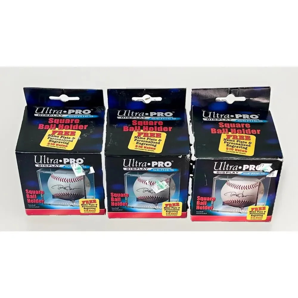 Lot of 3 Ultra PRO Display Series Square Baseball Ball Holder Display Cases NOS